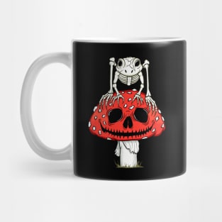 Cottagecore Skeleton Frog Skull Mushroom Goth Halloween Mug